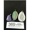 Image 1 : 3 Semi Precious Stones Pendants
