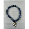 Image 3 : Alyssa Natural Lapis Lazui Beads Bracelet w/ Silver Charm Marked Alyssa