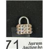 Image 2 : Sterling Silver w/ Borealis Rhinestones Padlock Pendant Moving Arm by String Marked Sterling