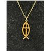 Image 2 : Lovely Christian Jesus Fish Pendant w/ Chain Necklace Marked G.F SNA
