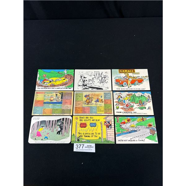 9 Vintage Humour Postcards