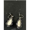 Image 3 : Nice Piar of Sterling + Drift Battery Earrings 1940s