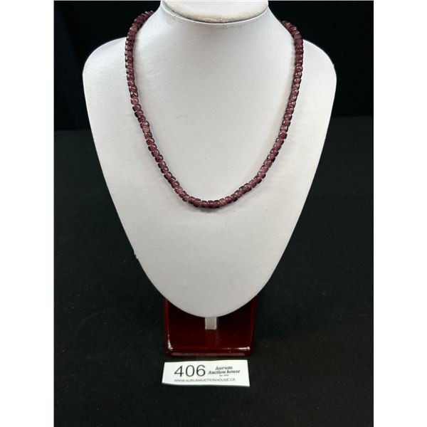 Vintage Jade Bead Neacklce Purple, Styling Clasp