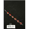 Image 3 : Vintage Genuine Red Agate Silver Bracelet