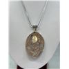 Image 2 : Quality Silver w/ Mother of Pearl Pendants Necklace