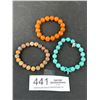 Image 1 : 3 Semi Precious Stone Beads Bracaelets