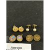 Image 2 : 8 Unique Pairs of Gold/Silver w/ Stones Stud Earrings, Each Pair Different