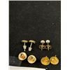 Image 3 : 8 Unique Pairs of Gold/Silver w/ Stones Stud Earrings, Each Pair Different