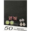 Image 4 : 8 Unique Pairs of Gold/Silver w/ Stones Stud Earrings, Each Pair Different