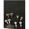 Image 5 : 8 Unique Pairs of Gold/Silver w/ Stones Stud Earrings, Each Pair Different