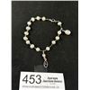 Image 1 : Lovely Silver w/ Genuine Pearls Charm Bracelet