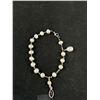 Image 2 : Lovely Silver w/ Genuine Pearls Charm Bracelet