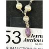 Image 3 : Lovely Silver w/ Genuine Pearls Charm Bracelet