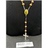 Image 2 : Antique Christian Wood Beads Rosary w/ Crucifix Cross