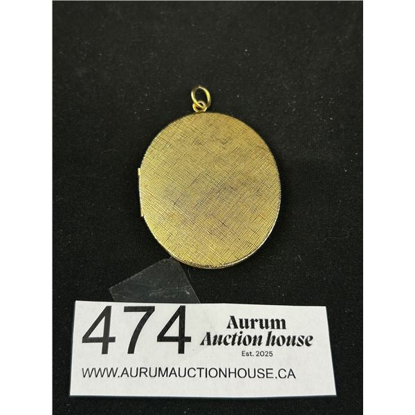 Very Large Brushed Gold Locket Old!