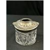 Image 2 : 3 Antique Cut Glass Powder Boxes and Hair Recievers