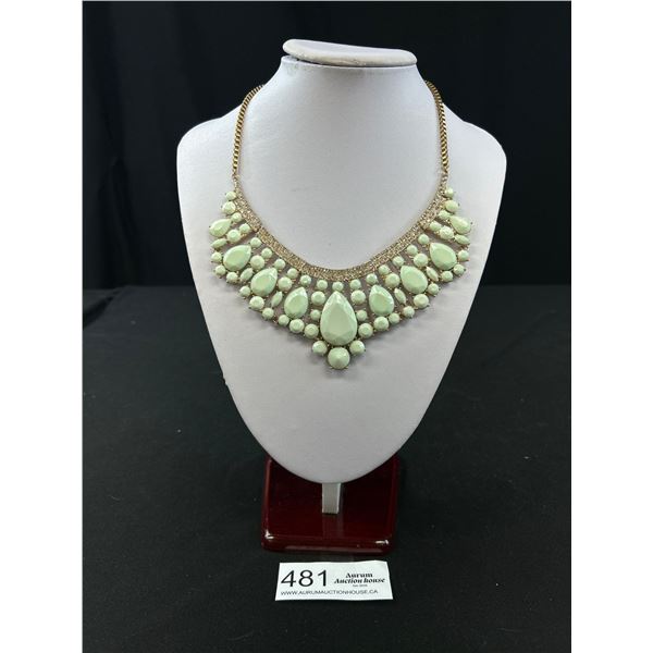 Outstanding Vintage Glass Stones + Rhinestones Necklace Marked ALDO