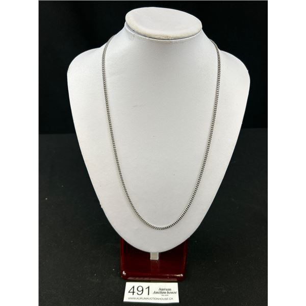 Sterling Silver Chain, Extra Length 23" Tested, No Clasp