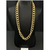Image 1 : Extra Length Large + Heavy Gold Plated Links Necklace 28" Length Lobster Clasp Weight in 130 gr