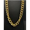 Image 2 : Extra Length Large + Heavy Gold Plated Links Necklace 28" Length Lobster Clasp Weight in 130 gr