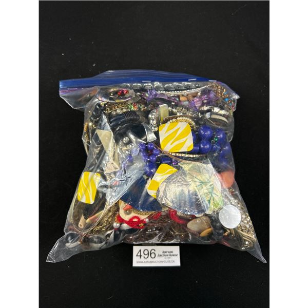 One Large Bag w/ Broken Rhinestones Jewelery Parts, Etc