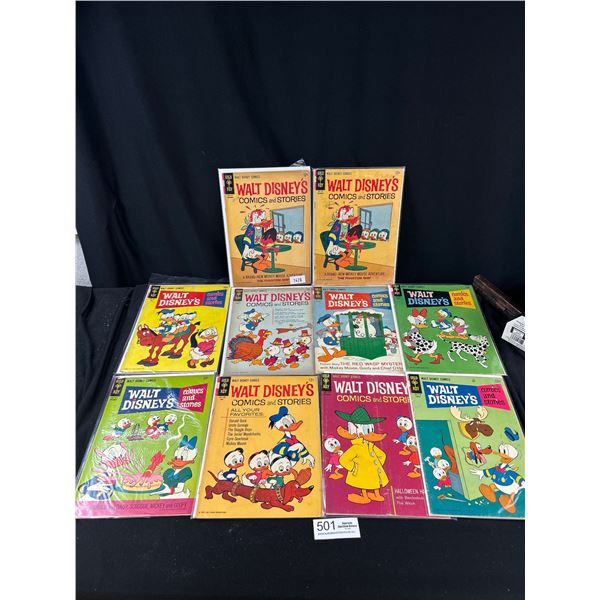 10 Vintage Gold Key Walt Disneys Comic Books on Board In Bag