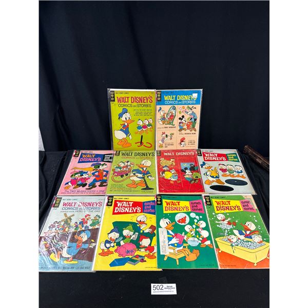10 Vintage Gold Key Walt Disneys Comic Books on Board in Bag