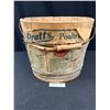 Image 2 : Antique Pratts Poultry Regulator Wood Slatted Pail w/ Wire and Wood