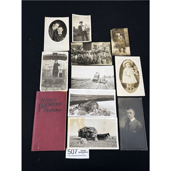 Very Old Ropps Farmers Reckoner Book and Photographs