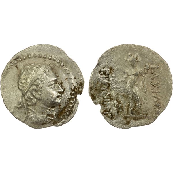 BACTRIA: Euthydemos II, ca. 185-180 BC, AR obol (0.59g), Choice VF