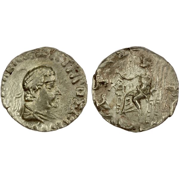 BACTRIA: Hermaios, ca. 90-70 BC, AR tetradrachm (8.5g), Choice VF