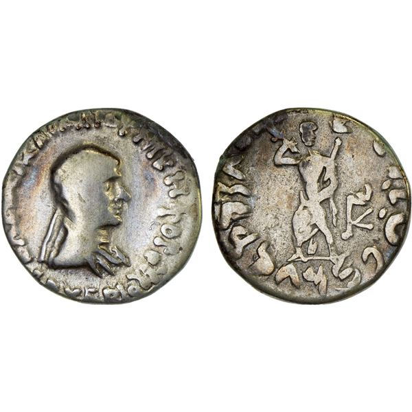 BACTRIA: Archebios, ca. 90-80 BC, AR drachm (2.08g), Panjhir, VG to Fine