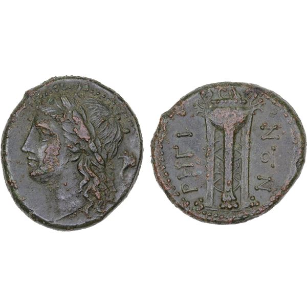 BRUTTIUM: Rhegion, AE unit (7.26g), ca. 260-215 BC, XF