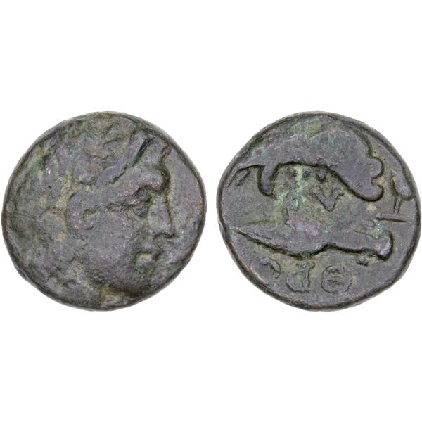 LOCRIS: Thronion, AE unit (3.81g), ca. 200-150 BC, F-VF