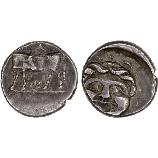 MYSIA: Parion, AR hemidrachm (2.35g), 4th century BC, VF