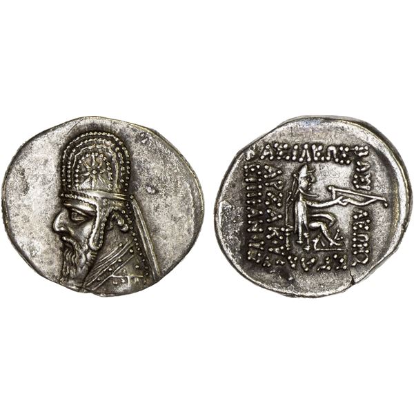 PARTHIAN KINGDOM: Mithradates II, c. 123-88 BC, AR drachm (4.08g), VF-XF