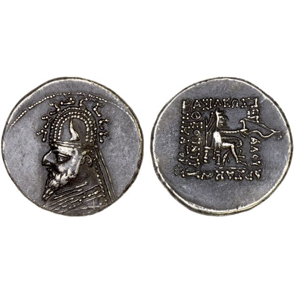 PARTHIAN KINGDOM: Gotarzes I, ca. 95-87 BC, AR drachm (4.03g), bold VF-XF
