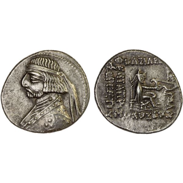 PARTHIAN KINGDOM: Orodes I, ca. 90-77 BC, AR drachm (4.00g), XF