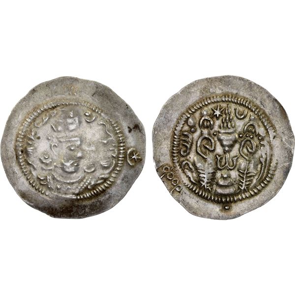 YABGHU OF TOKHARISTAN: AR drachm (3.59g), "BHL" (Balkh), "year 11", lovely VF-XF