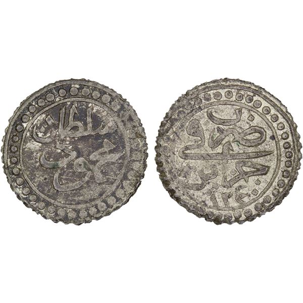 OTTOMAN: ALGIERS: Mahmud II, 1808-1839, BI kharub, Jaza'ir, AH1240, XF-AU