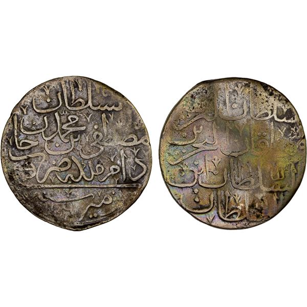 OTTOMAN: TURKEY: Mustafa II, 1695-1703, AR kurush (18.69g), Izmir, AH1106, F-VF