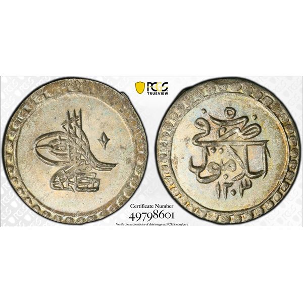 OTTOMAN: TURKEY: Selim III, 1789-1807, AR 10 para, Islambul, AH1203 year 5 (1793), PCGS MS64