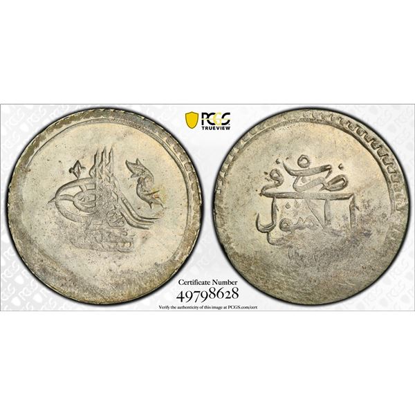OTTOMAN: TURKEY: Selim III, 1789-1807, AR kurush, Islambul, AH1203 year 5 (1793), PCGS MS62