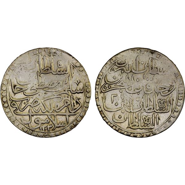 OTTOMAN: TURKEY: Selim III, 1789-1807, AR 2 zolota (60 para). (18.32g), Islambul, AH1203 year 2, nic