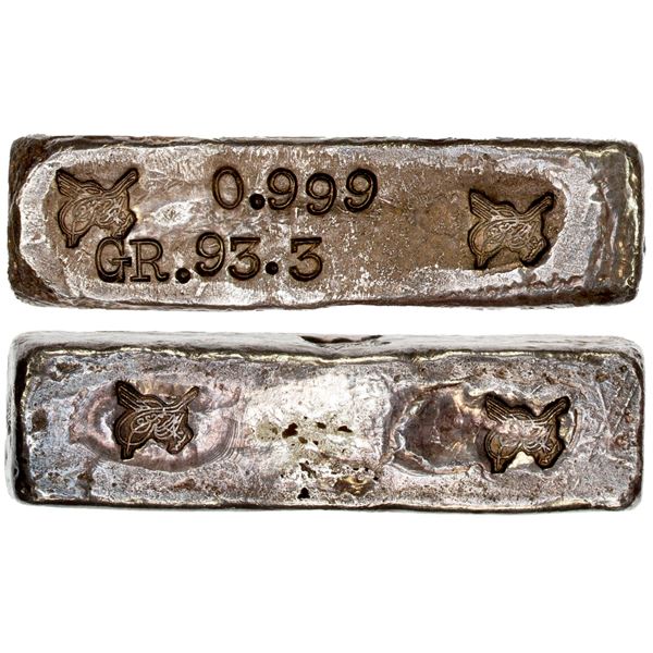 OTTOMAN: TURKEY: Anonymous, early 20th century, AR ingot (92.89g), ND, XF