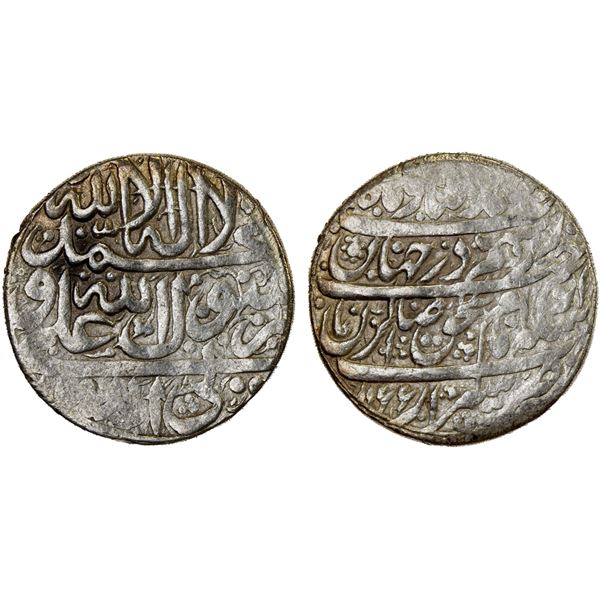 ZAND: Karim Khan, 1753-1779, AR abbasi, Shiraz, AH1166, VF-XF