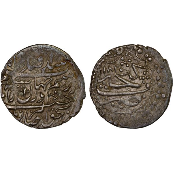 GANJA: Muhammad Hasan Khan, 1760-1780, AR abbasi, Ganja, AH1182, VF-XF