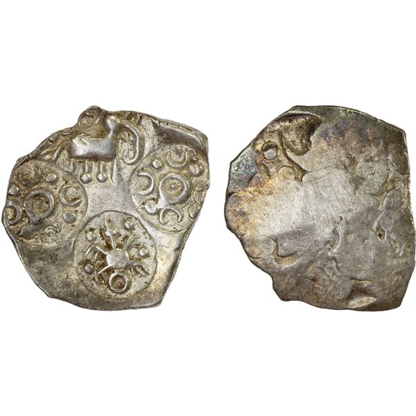 PAINGANGA: Anonymous, ca. 500-400 BC, AR ½ karshapana (1.59g), choice XF