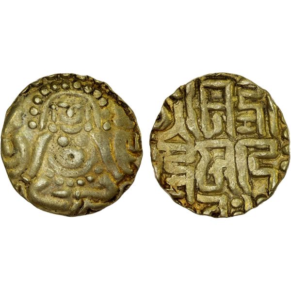 KALACHURIS OF TRIPURI: Gangeya Deva, ca. 1015-1040, debased AV 4-1/2 masha (3.94g), VF