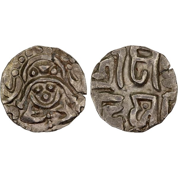 KALACHURIS OF TRIPURI: Gangeya Deva, ca. 1015-1040, debased AV 4-1/2 masha (3.82g), Unc
